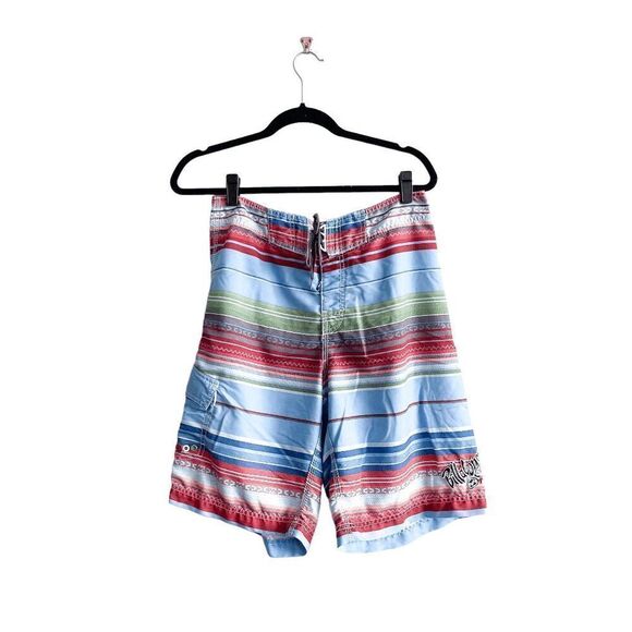 Billabong Mens Striped Mexican Board Shorts Swim Trunks Multi-Color Size 32 - Picture 1 of 7